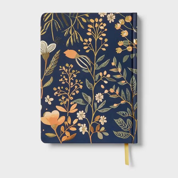 Floral Hardcover Journal – Yellow Ribbon Bookmark - Image 2