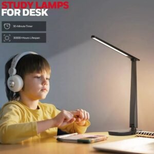 Sunturalux LED Desk Lamp Dimmable Desk Light with USB A+C Foldable Table Lamp with 4 Color Modes White - Image 3